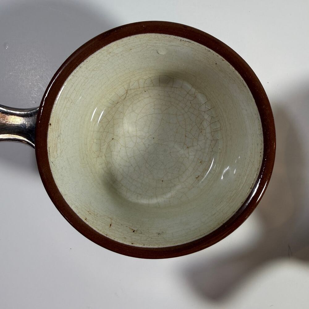 Weller Stoneware Vintage Ceramic Ramekins with Stainless Steel Holders Set of 2 - Picture 7 of 8